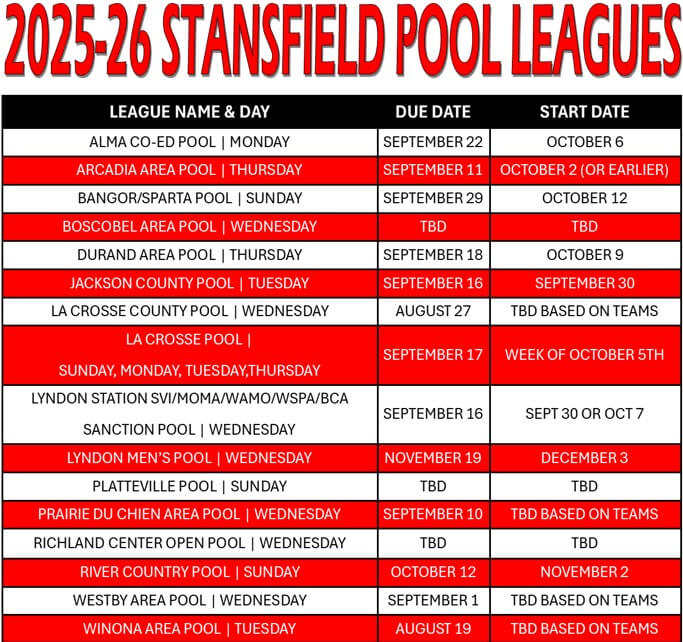 25-26 All Pool League Dates SNIP for SVI Website